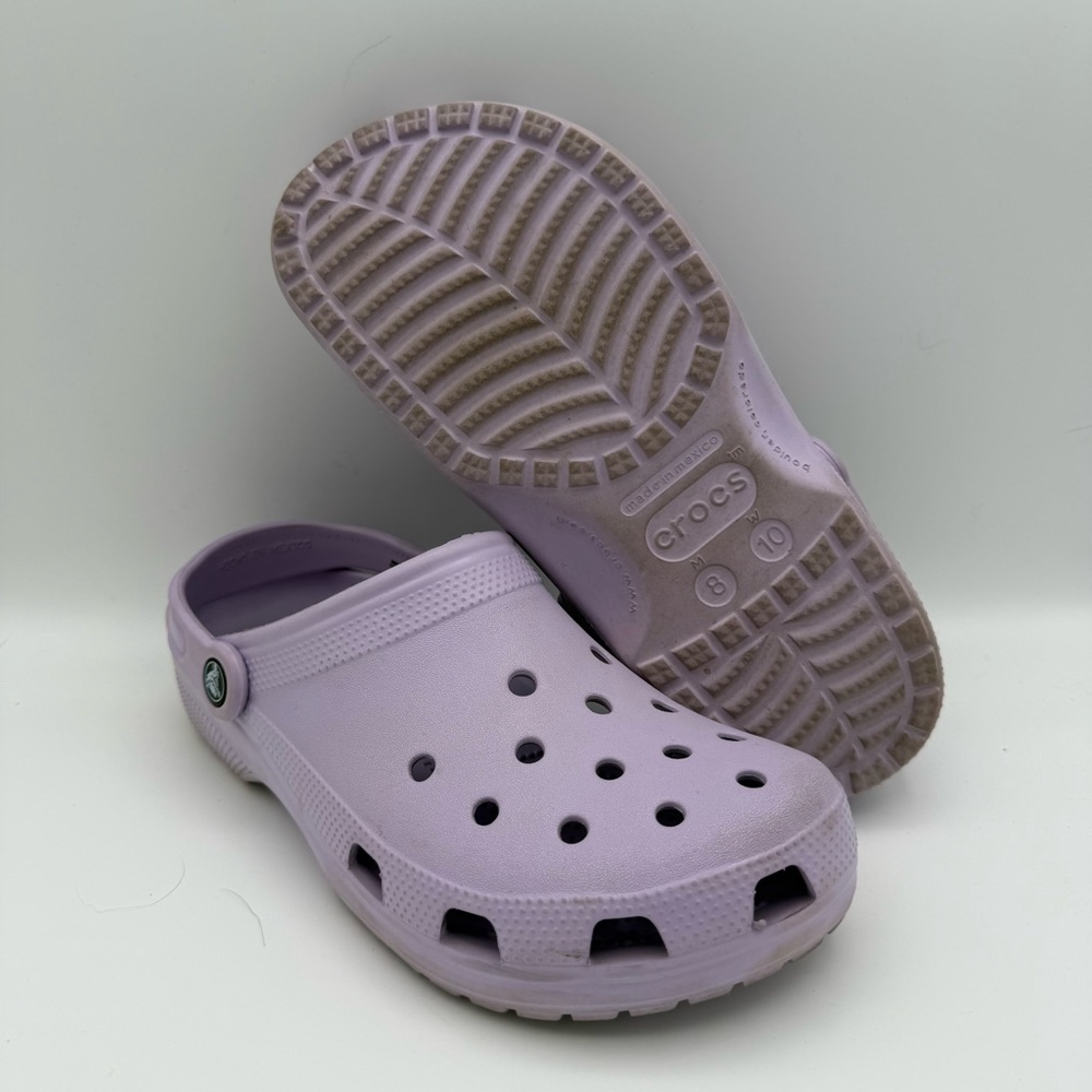 UNISEX Crocs Classic Lavender Casual Comfort Slip-On Clogs 8‎ Men’s 10 Women’s